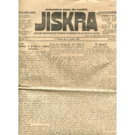 Jiskra. Sociálně demokratický týdenník organisací na jihozápadní Moravě. Ročník II., číslo 18. (1.5.1920) - staré noviny (pošk.)