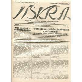 Jiskra. Orgán Komunistické strany Československa. Ročník I., číslo 1. (3.11.1928) - staré noviny