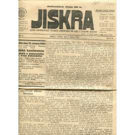 Jiskra. Župní komunistický týdeník organisací na jižní a jihozápadní Moravě. Ročník IV., číslo 6. (9.2.1922) - staré noviny