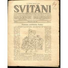 Svítání – Časopis pro šíření osvěty a hájení pravdy, roč. I., číslo 40/1921 (časopis, noviny)