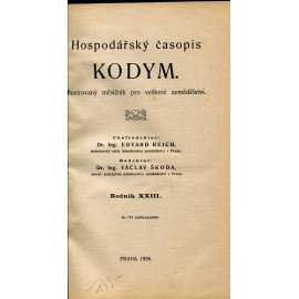 Hospodářský časopis Kodym, ročník XXIII., číslo 1-12/1926 (zemědělství)