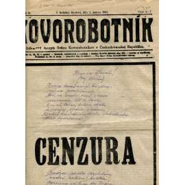 Kovorobotník, ročník III., číslo 6-7/1921 (1. republika, noviny, text slovensky) - Odborový časopis Sväzu kovorobotníkov v Československej Republike (odbory)