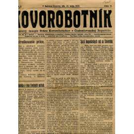 Kovorobotník, ročník II., číslo 15/1920 (1. republika, noviny, text slovensky) - Odborový časopis Sväzu kovorobotníkov v Československej Republike (odbory)