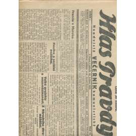 Hlas pravdy, ročník I., číslo 13/1925. Neodvislý večerník komunistický (1. republika, staré noviny, komunistická literatura)