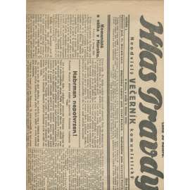 Hlas pravdy, ročník I., číslo 15/1925. Neodvislý večerník komunistický (1. republika, staré noviny, komunistická literatura)