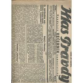 Hlas pravdy, ročník I., číslo 46/1925. Neodvislý večerník komunistický (1. republika, staré noviny, komunistická literatura)