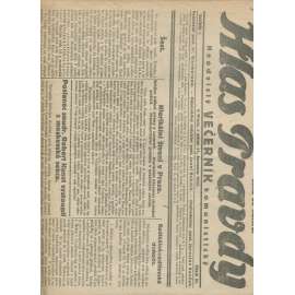 Hlas pravdy, ročník I., číslo 51/1925. Neodvislý večerník komunistický (1. republika, staré noviny, komunistická literatura)