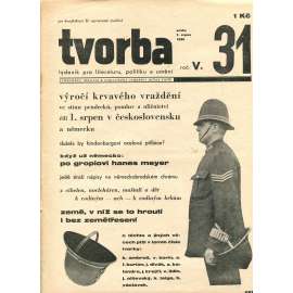 Tvorba, ročník V., číslo 31/1930. List pro literaturu, politiku a umění (1. republika, časopis, noviny)