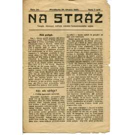 Na Stráž, číslo 24/1920. Mandžuria. Časopis věnovaný vnitřním otázkám československého vojska (noviny, časopis, 1. republika)