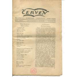 Červen, ročník IV., číslo 2/1921. Proletkult - komunism - literatura - nové umění (komunistická literatura, 1. republika, noviny)