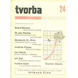 Tvorba – Týdeník pro kulturu a politiku, ročník XVIII., číslo 24/1949 (časopis, noviny)