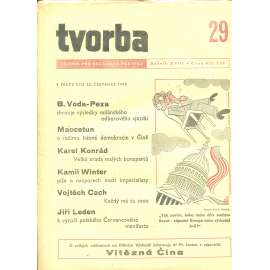 Tvorba – Týdeník pro kulturu a politiku, ročník XVIII., číslo 29/1949 (časopis, noviny)