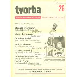 Tvorba – Týdeník pro kulturu a politiku, ročník XVIII., číslo 26/1949 (časopis, noviny)