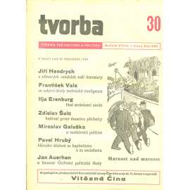 Tvorba – Týdeník pro kulturu a politiku, ročník XVIII., číslo 30/1949 (časopis, noviny)