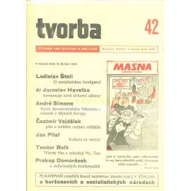 Tvorba – Týdeník pro kulturu a politiku, ročník XVIII., číslo 42/1949 (časopis, noviny)