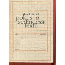 Pokus o sedmdesát textů (poezie) - podpis Marek Stašek