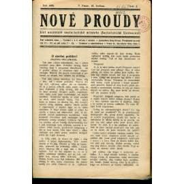 Nové proudy, číslo 2-16/1923, číslo 1-3/1924, ročník I., číslo 21 a 22 a ročník II., číslo 1-4 a 6-7 a 10/1924 (staré noviny, 1. republika)