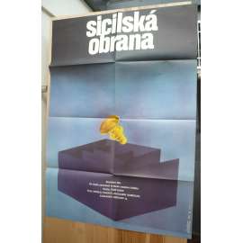 Sicilská obrana (filmový plakát, film SSSR 1980, režie Igor Usov, Hrají: Alexandr Abdulov, Ljudmila Šagalova, Alexandr Ždanov)