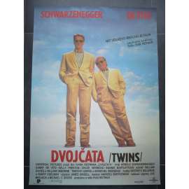 Dvojčata (filmový plakát, film USA 1988, režie Ivan Reitman, Hrají: Arnold Schwarzenegger, Danny DeVito, Kelly Preston)