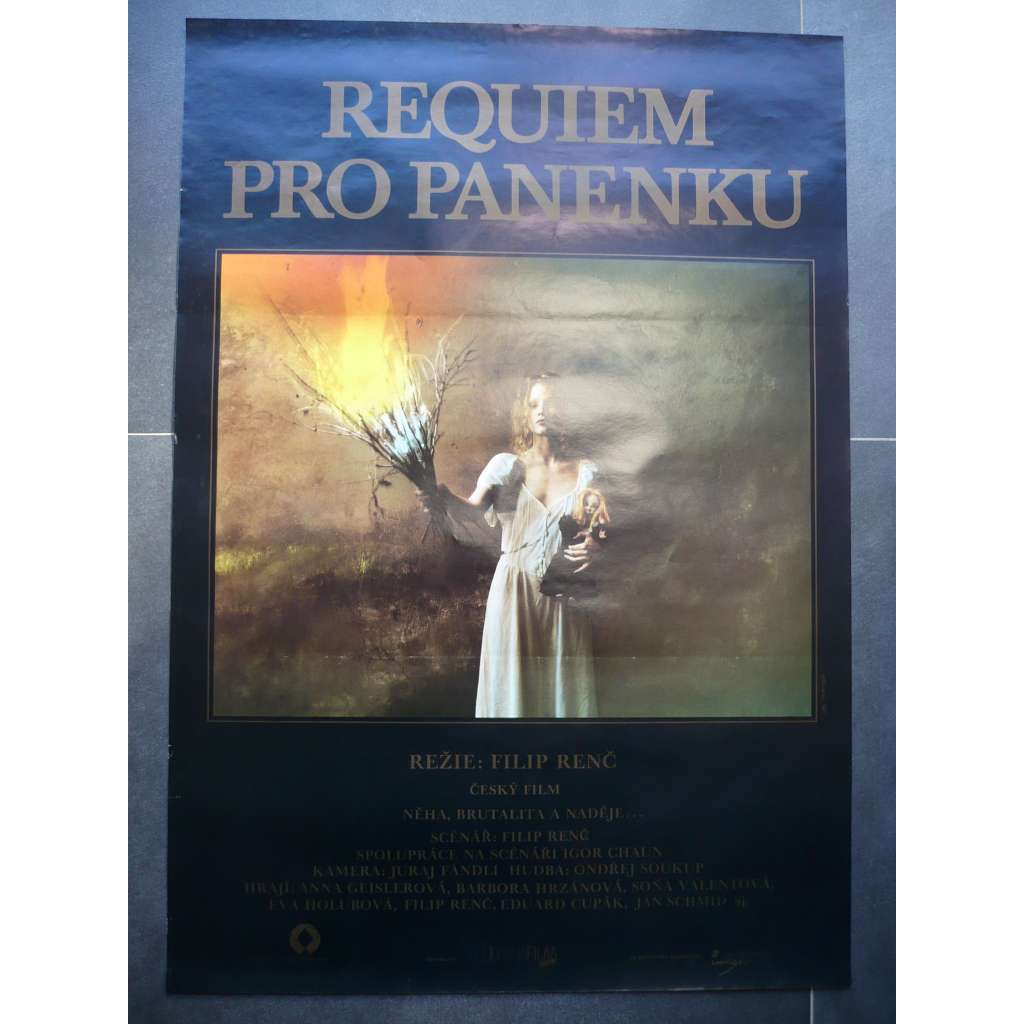 Requiem pro panenku (filmový plakát, film ČSSR 1991, režie Filip Renč, Hrají: Aňa Geislerová, Eva Holubová, Barbora Hrzánová)