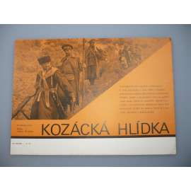 Kozácká hlídka (filmový plakát, papírová fotoska, slepka, film SSSR 1982, režie Viktor Živolub, Hrají: Konstantin Stepankov, Bolot Bejšenalijev, Jana Druz)