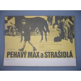 Pehavý Max a strašidlá (filmový plakát, papírová fotoska, slepka, film XXXX, režie Juraj Jakubisko, Hrají: Martin Hrebeň, Eddie Constantine, Ferdy Mayne)