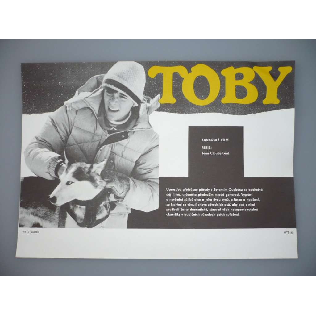 Toby (filmový plakát, papírová fotoska, slepka, film Kanada 1986, režie Jean-Claude Lord, Hrají: Yannick Bisson, Winston Rekert, Timothy Webber)