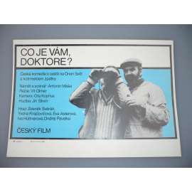 Co je vám, doktore? (filmový plakát, papírová fotoska, slepka, film ČSSR 1984, režie Vít Olmer, Hrají: Zdeněk Svěrák, Ivona Krajčovičová, Iva Hüttnerová)