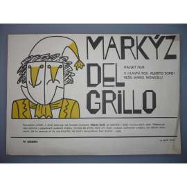 Markýz del Grillo (filmový plakát, papírová fotoska, slepka, film Itálie 1981, režie Mario Monicelli, Hrají: Alberto Sordi, Flavio Bucci, Jacques Herlin)