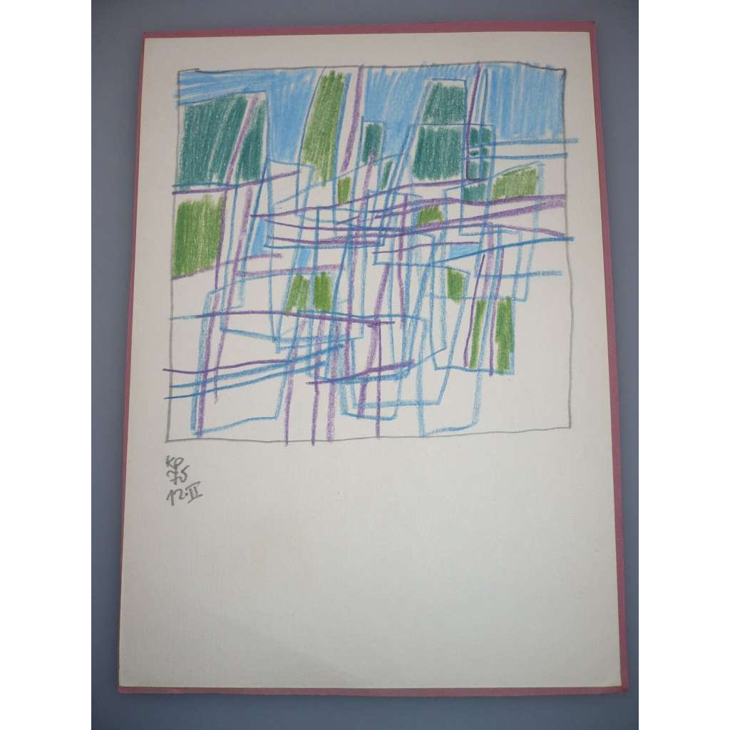 Prášek Karel (1950) - Pastel, signovaná grafika 1970