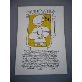 Zdenek Seydl (1916 - 1978) - Pivo - Serigrafie 1977, signovaná grafika