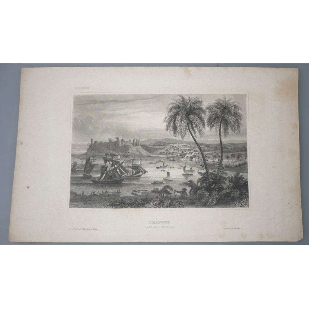 Chagres, central America - oceloryt 1850, grafika, nesignováno