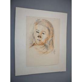 Václav Hejna (1914 - 1985) - Portrét - pastel, grafika, signováno