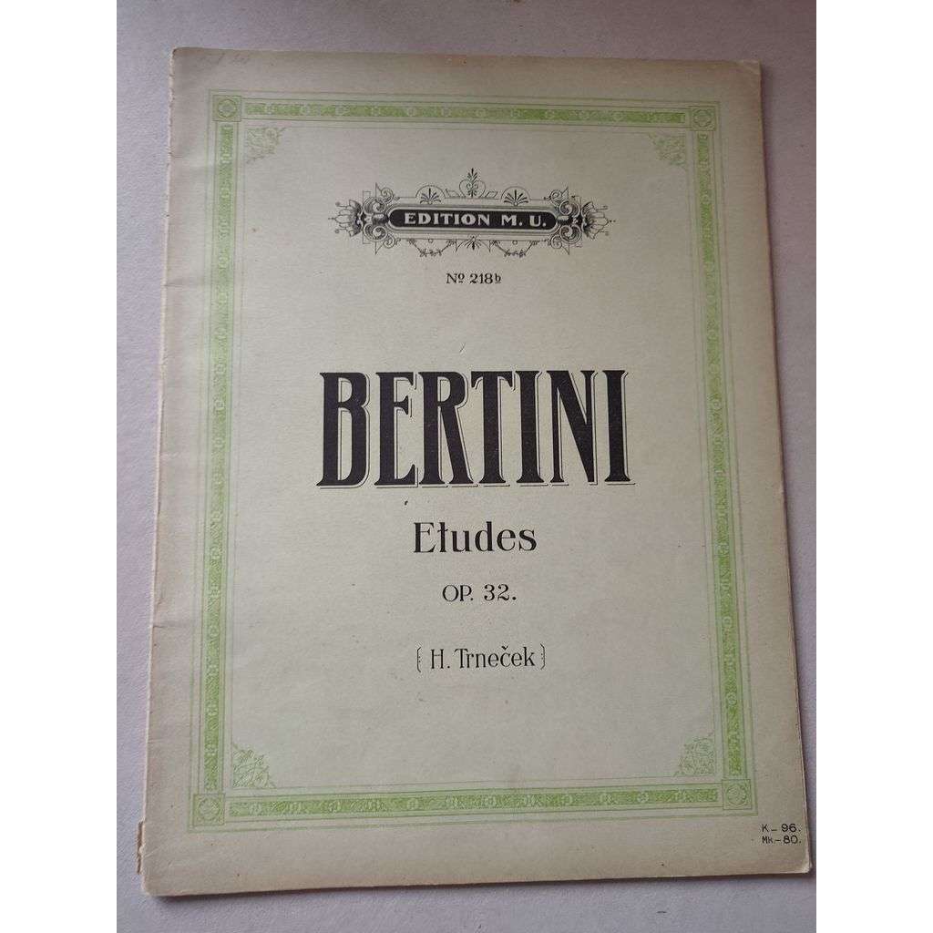 Bertini. Etudes Op. 32 [H. Trneček, klavír]