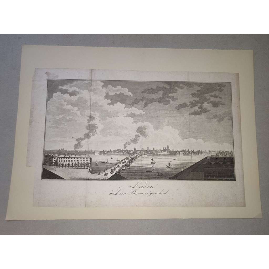 London nach nem Panorama gezeichnet - mědirytina 1820, grafika, nesignováno