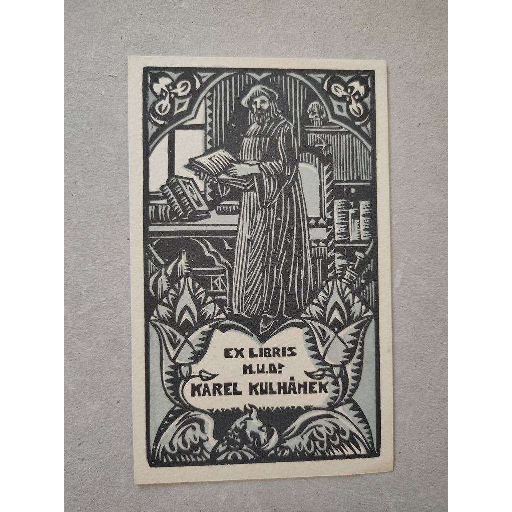 Karel Němec (1879 - 1960) - EX LIBRIS Karel Kulhánek - dřevoryt, grafika, nesignováno