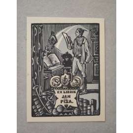 Karel Němec (1879 - 1960) - EX LIBRIS Jan Piša - dřevoryt, grafika, nesignováno