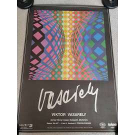 Viktor Vasarely - sbírka Tibora Csepei, Budapešť, Maďarsko - výstava umění 1991 - reklamní plakát