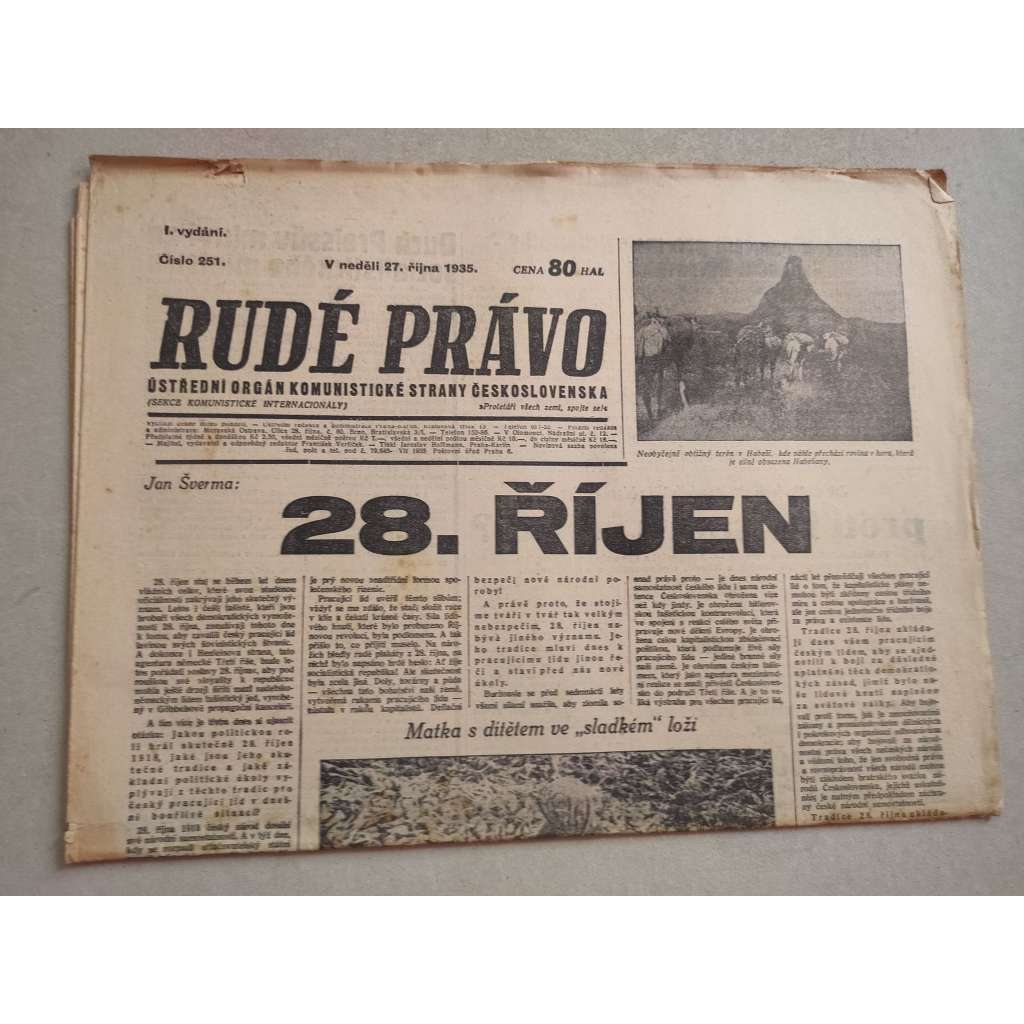 Rudé právo (27.10.1935) - 1. republika, staré noviny