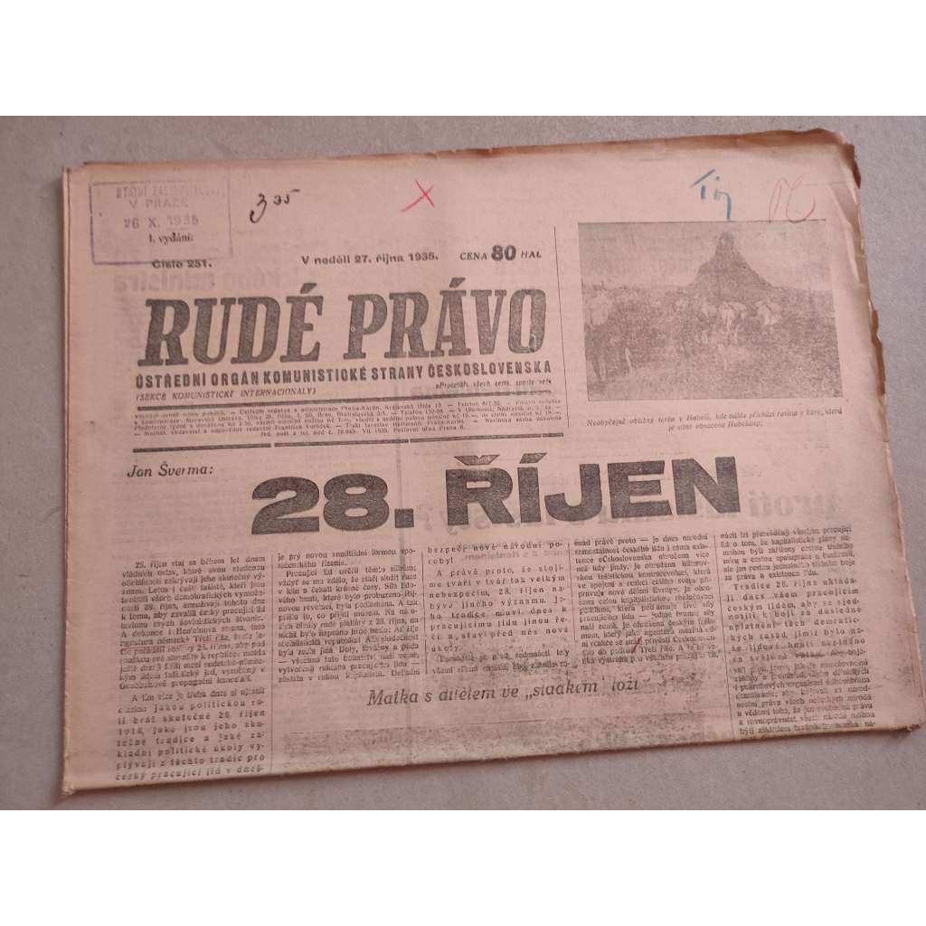 Rudé právo (27.10.1935) - 1. republika, staré noviny