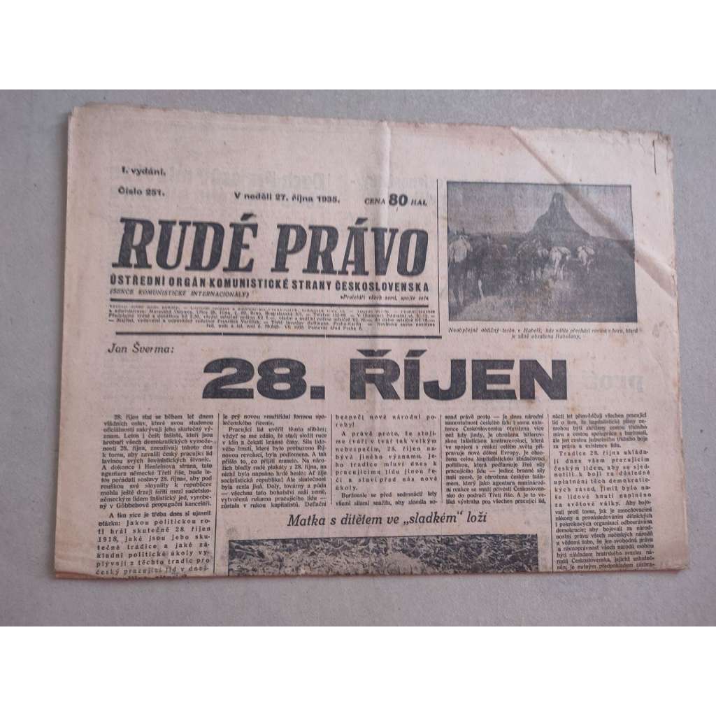 Rudé právo (27.10.1935) - 1. republika, staré noviny