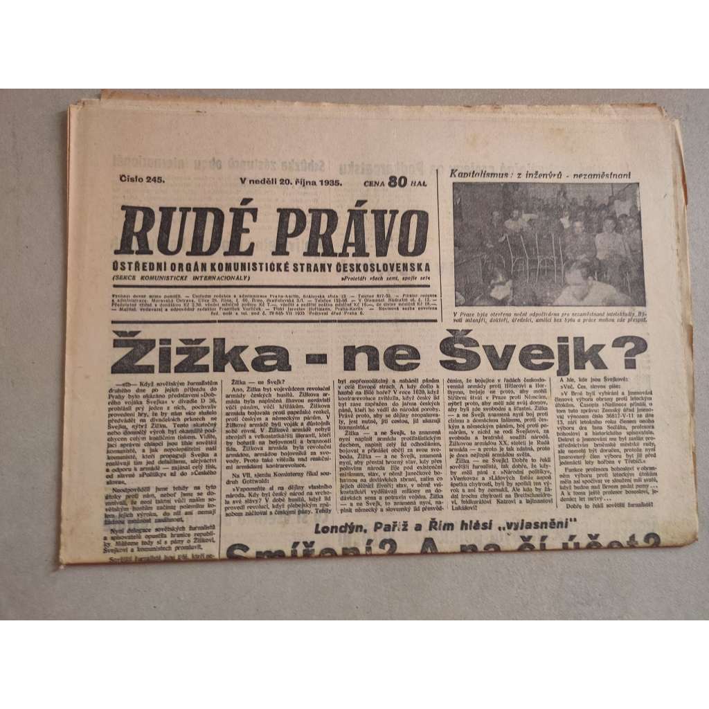 Rudé právo (20.10.1935) - 1. republika, staré noviny