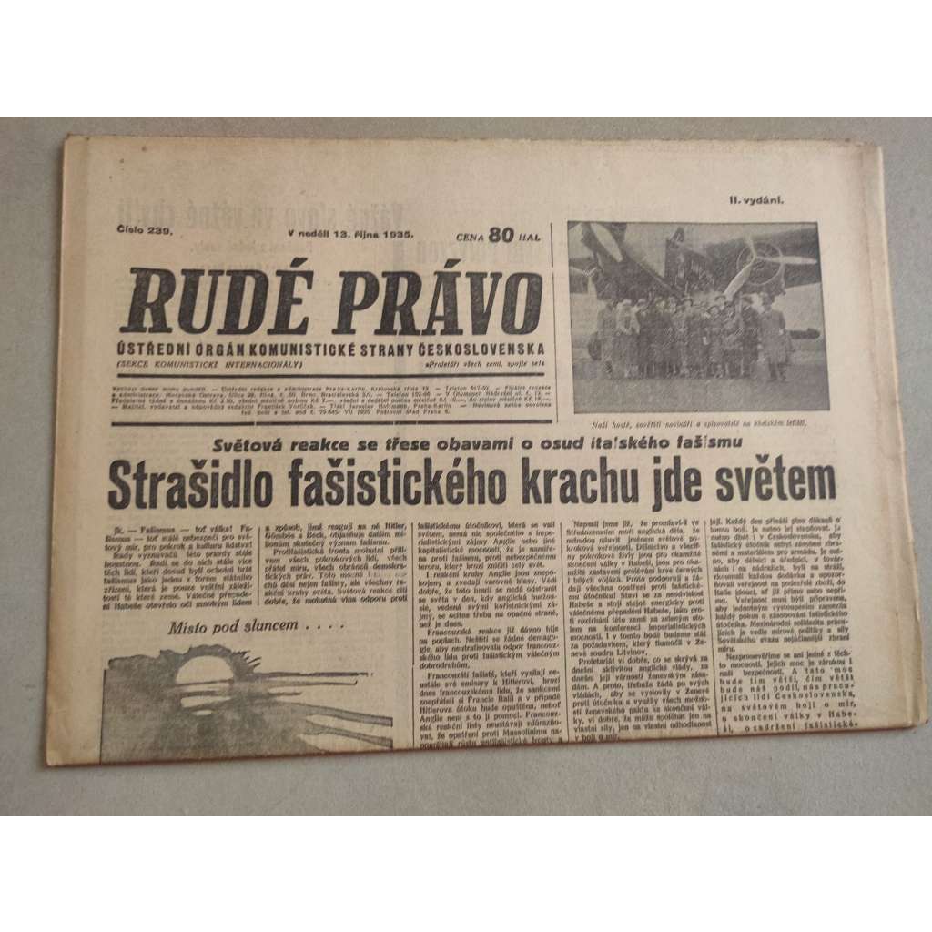 Rudé právo (13.10.1935) - 1. republika, staré noviny