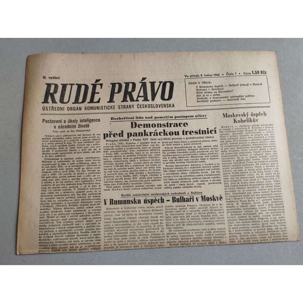 Rudé právo (9.1.1946) - staré noviny