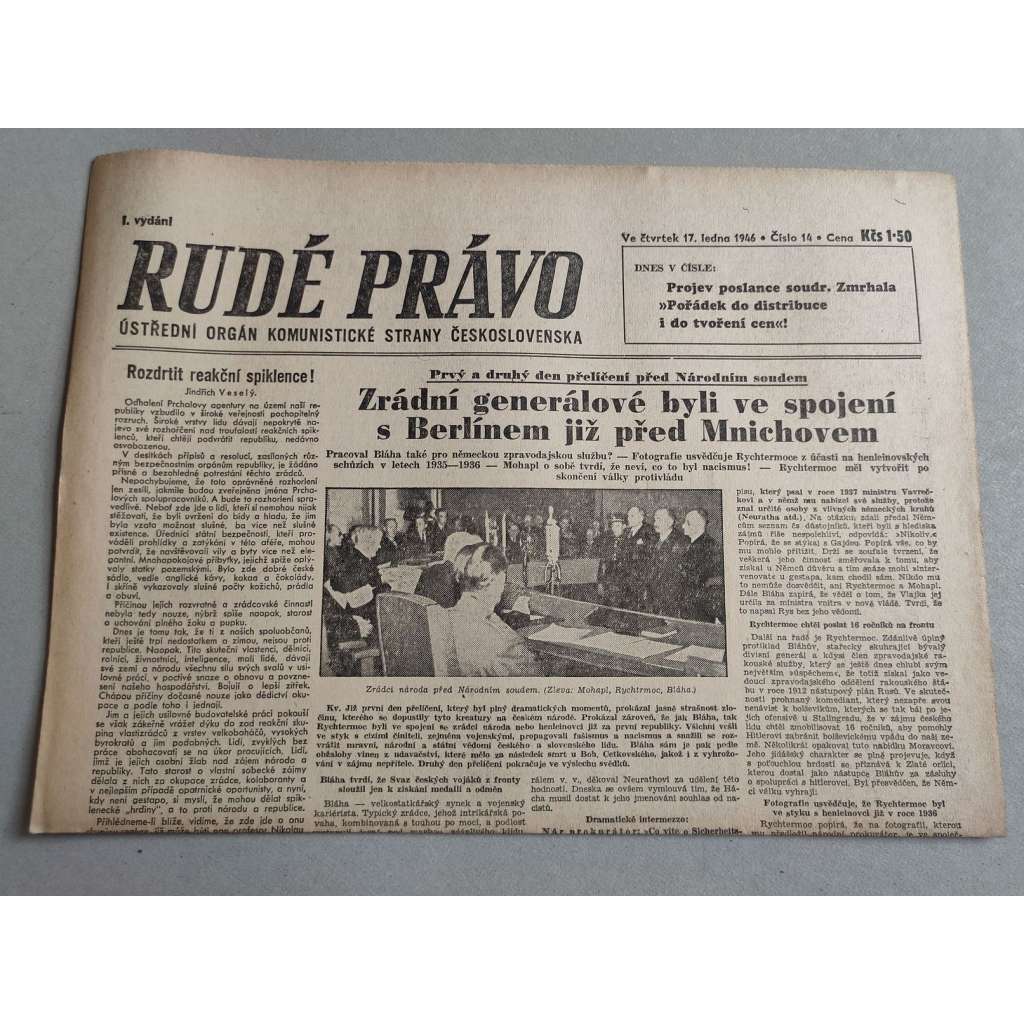 Rudé právo (17.1.1946) - staré noviny