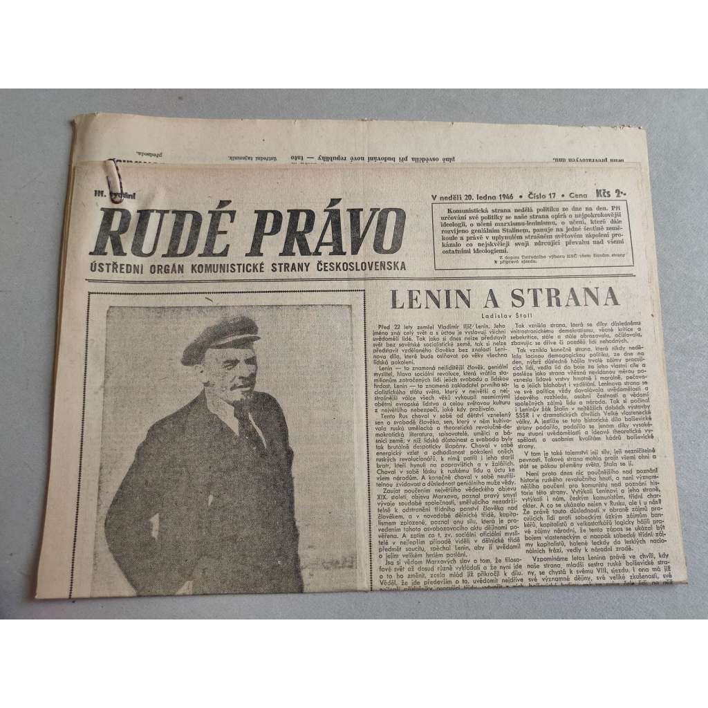 Rudé právo (20.1.1946) - staré noviny