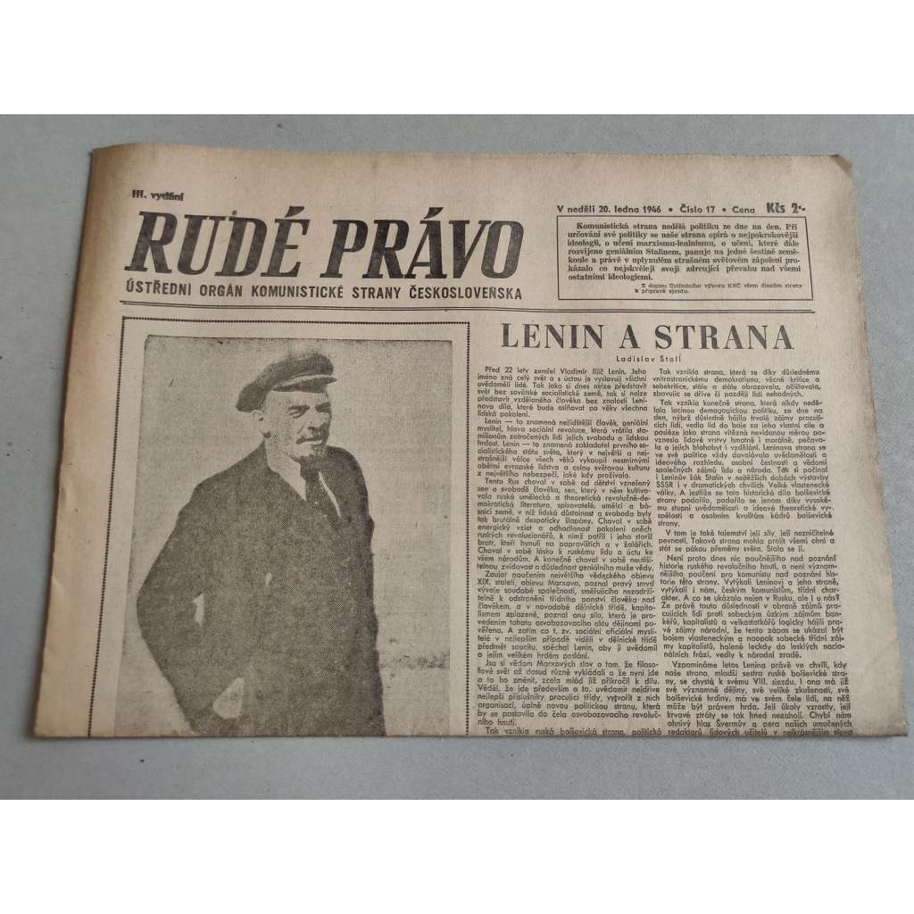 Rudé právo (20.1.1946) - staré noviny