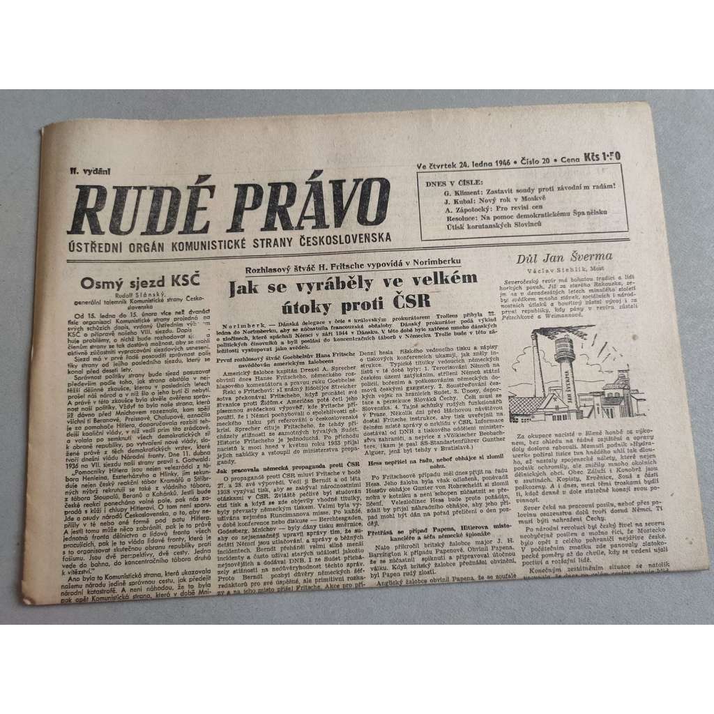Rudé právo (24.1.1946) - staré noviny