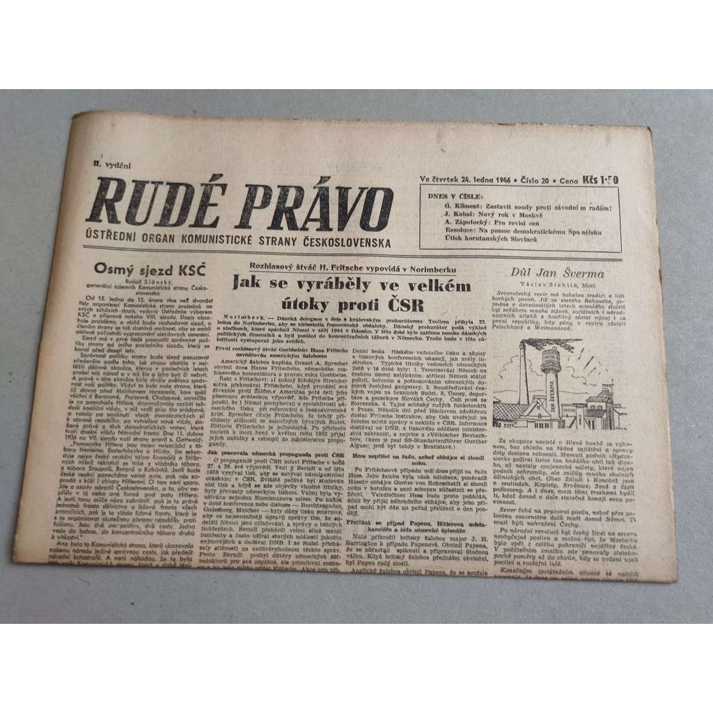 Rudé právo (24.1.1946) - staré noviny