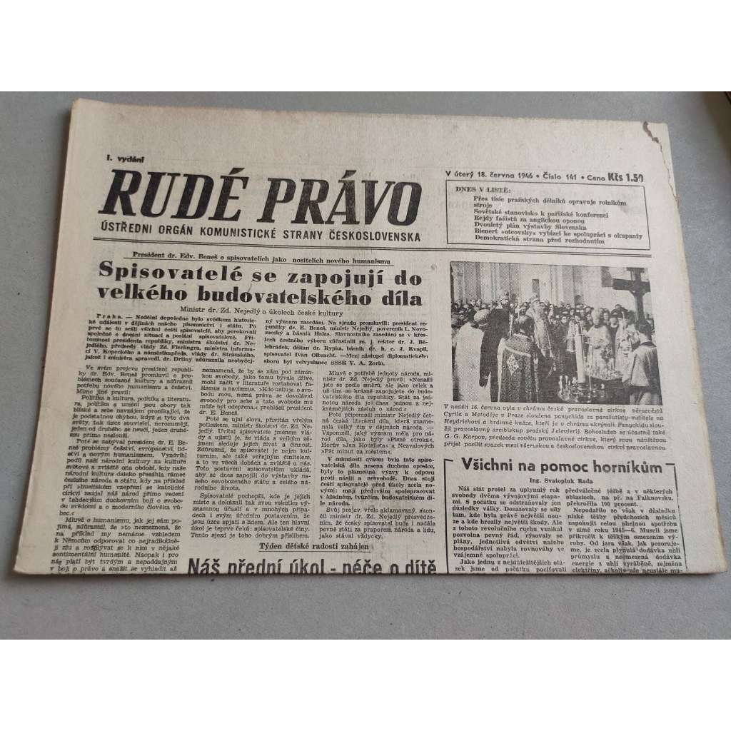 Rudé právo (18.6.1946) - staré noviny